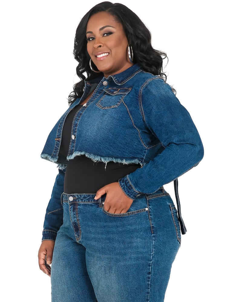 Plus size denim blazer new arrivals